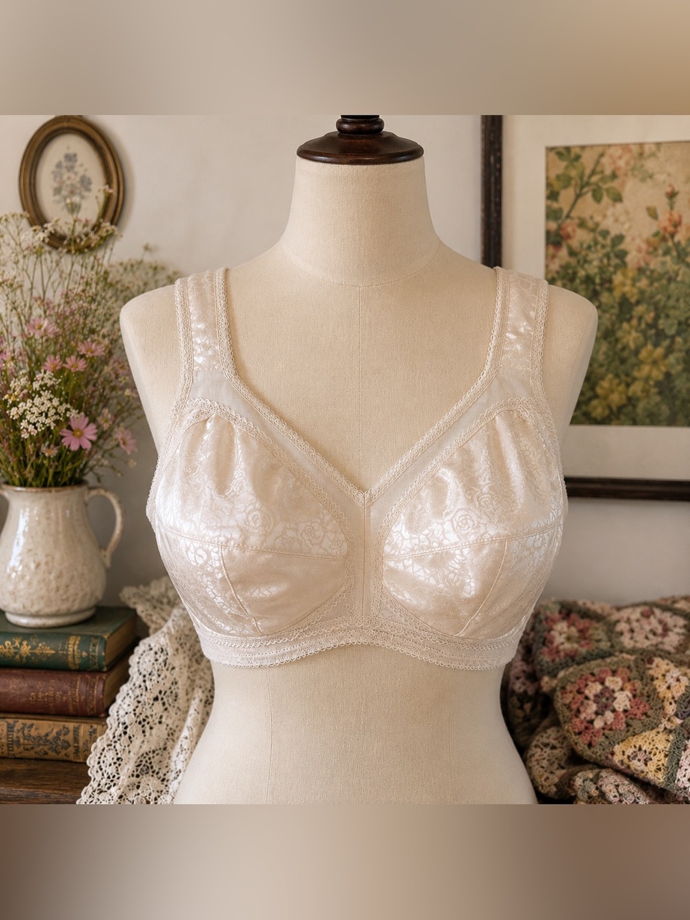 Pearl Beige Playtex 18 Hour Original Comfort Strap Full Coverage Bra 4693 42D